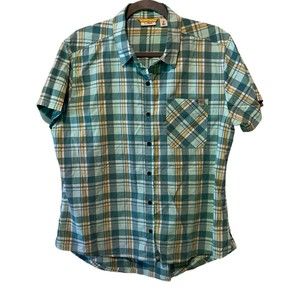 ** FINAL SALE** LL Bean Traverse Plaid Short Sleeve Shirt Size M